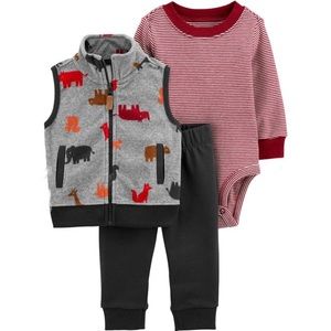 Carter’s 3PC Woodland 🐻 Vest Set